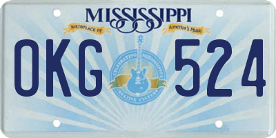 MS license plate OKG524
