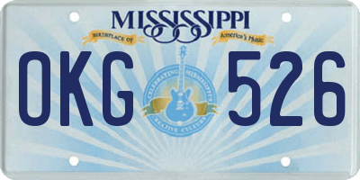 MS license plate OKG526