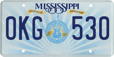 MS license plate OKG530