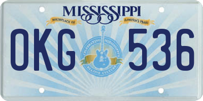 MS license plate OKG536