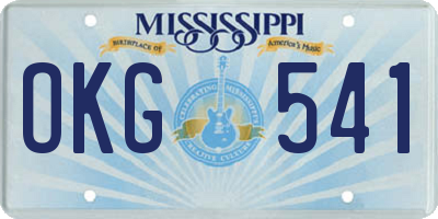 MS license plate OKG541