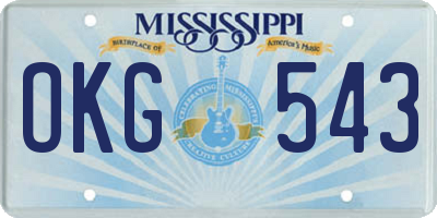 MS license plate OKG543