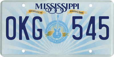 MS license plate OKG545
