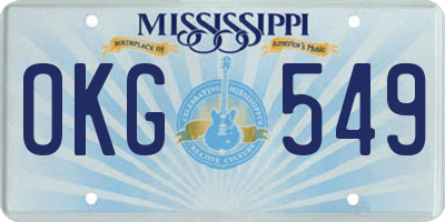 MS license plate OKG549