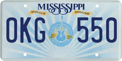 MS license plate OKG550