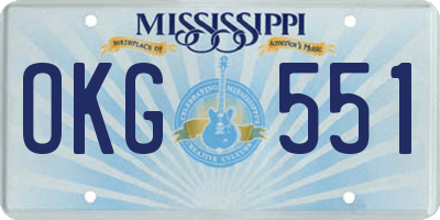 MS license plate OKG551