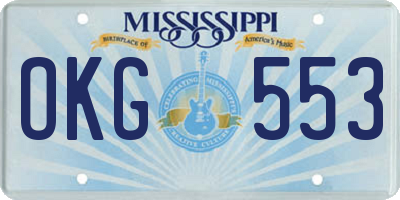 MS license plate OKG553