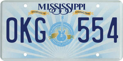 MS license plate OKG554
