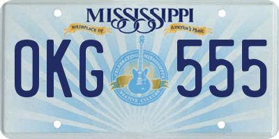 MS license plate OKG555