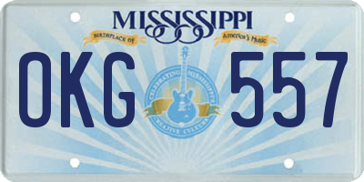 MS license plate OKG557