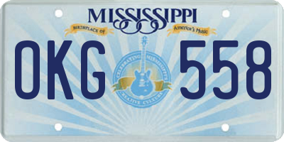 MS license plate OKG558
