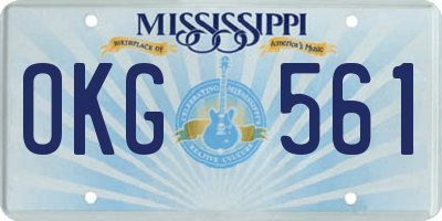 MS license plate OKG561