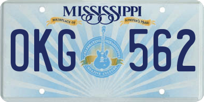 MS license plate OKG562