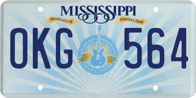 MS license plate OKG564