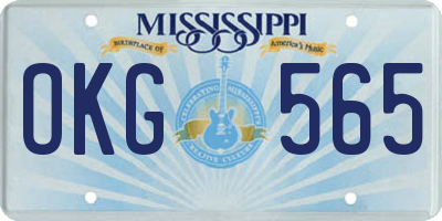 MS license plate OKG565