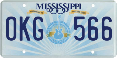 MS license plate OKG566