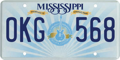 MS license plate OKG568