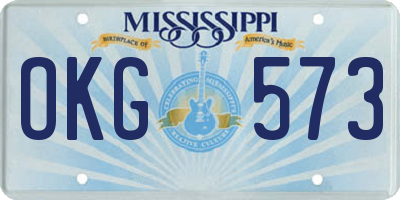 MS license plate OKG573