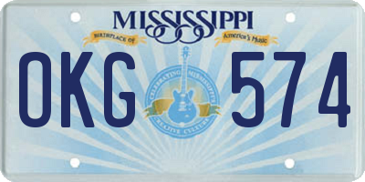 MS license plate OKG574