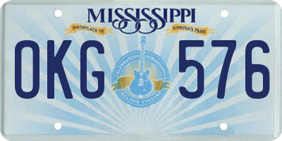 MS license plate OKG576