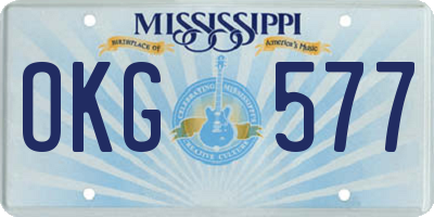 MS license plate OKG577