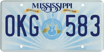 MS license plate OKG583