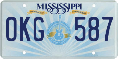 MS license plate OKG587