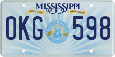 MS license plate OKG598