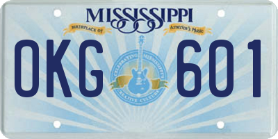 MS license plate OKG601