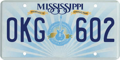 MS license plate OKG602