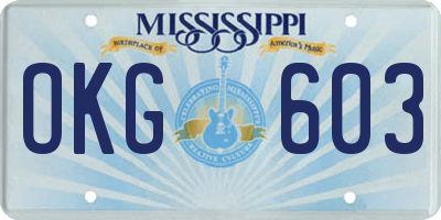 MS license plate OKG603