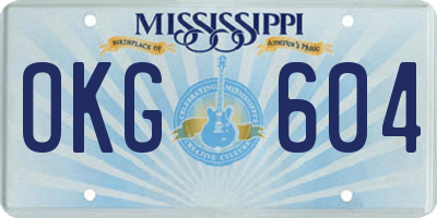 MS license plate OKG604