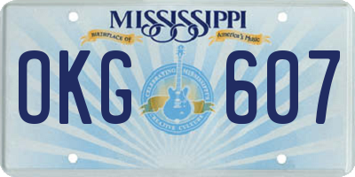 MS license plate OKG607