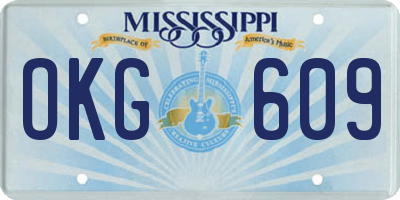 MS license plate OKG609