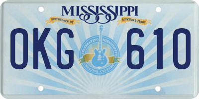 MS license plate OKG610