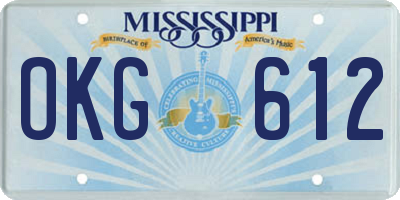 MS license plate OKG612
