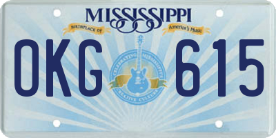 MS license plate OKG615