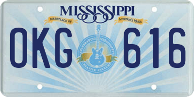 MS license plate OKG616