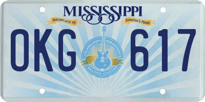 MS license plate OKG617