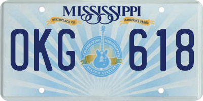 MS license plate OKG618
