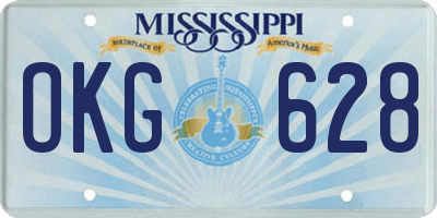 MS license plate OKG628