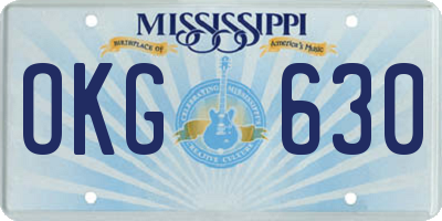 MS license plate OKG630
