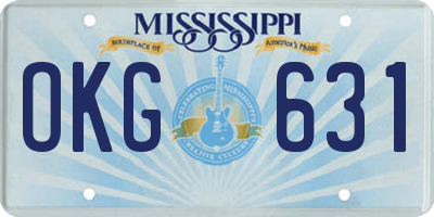 MS license plate OKG631