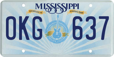 MS license plate OKG637