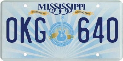 MS license plate OKG640