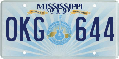 MS license plate OKG644