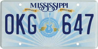 MS license plate OKG647