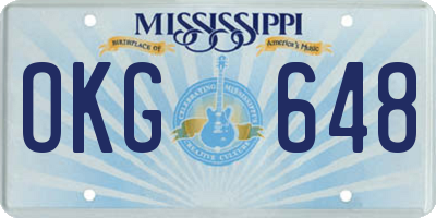 MS license plate OKG648