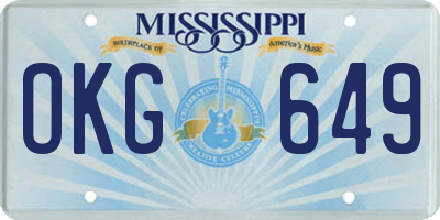 MS license plate OKG649