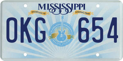 MS license plate OKG654